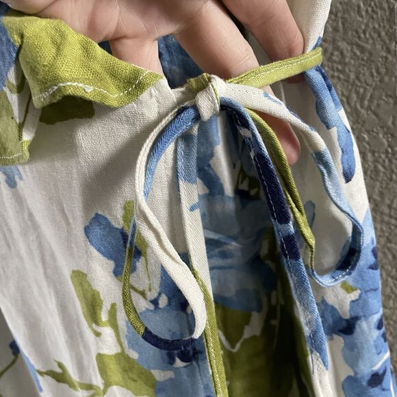 Clues Collection VTG Maxi Wrap Dress Womens 12 Floral Cottagecore Linen Prairie - Picture 5 of 8